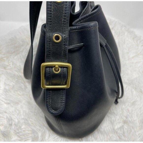COACH 90’s Vintage Purse Lula's Legacy Leather Bucket Bag Black 9952 - Picture 7 of 14